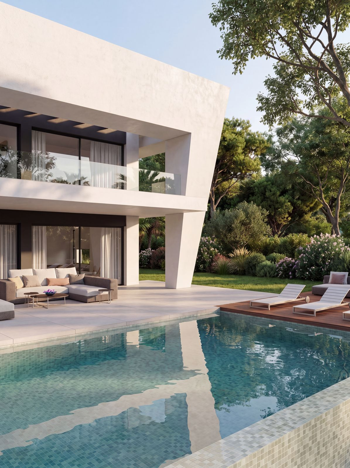 Kavel met architectonisch villa-project en zeezicht in Hacienda Las Chapas, Marbella in Hacienda Las Chapas - foto 4
